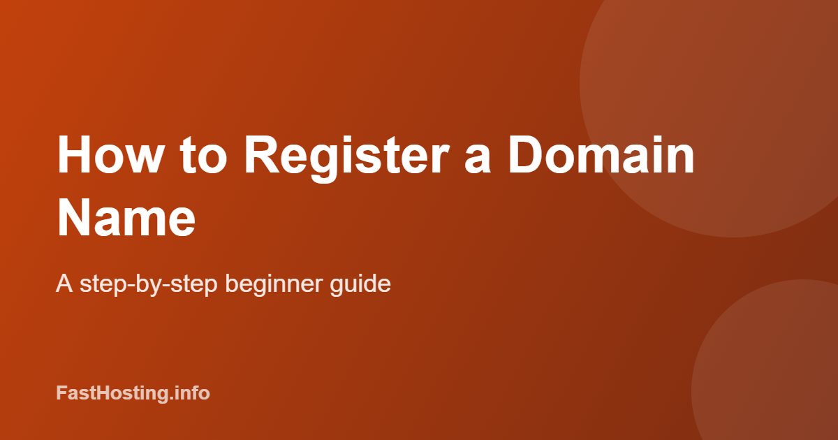 How to register a domain name step by step