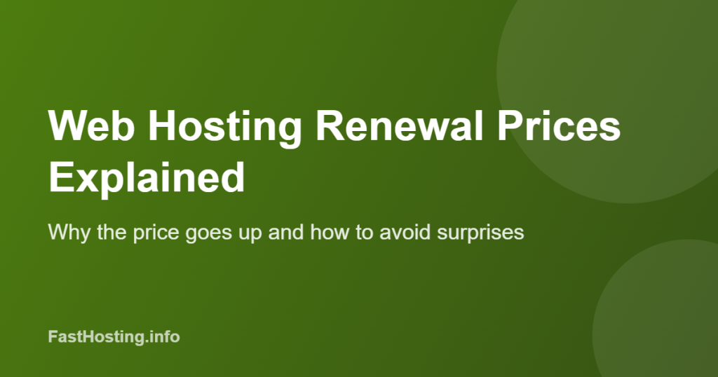 Web hosting renewal prices explained: why the price goes up